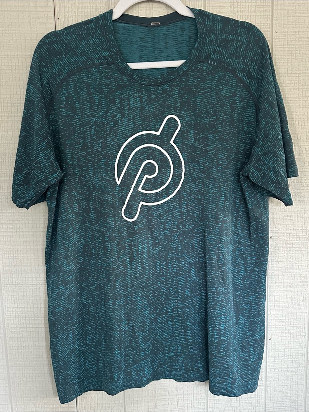 Lululemon Peloton Teal Space Dye Metal Vent Tech Large